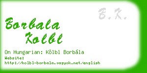 borbala kolbl business card